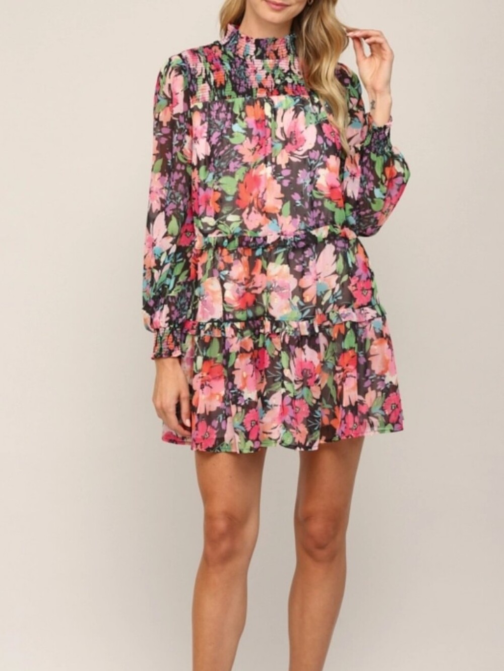 Fate Floral Long Sleeve Flowy Dress